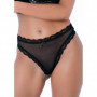 perizoma a vita alta con pizzo fiocco sexy tanga intimo nero trasparente donna