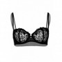 reggiseno donna nero trasparente con pizzo a balconcino lingerie senza ferretto