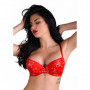 reggiseno donna senza ferretto lingerie erotica con pizzo rosso trasparente sexy