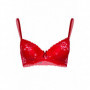 reggiseno donna senza ferretto lingerie erotica con pizzo rosso trasparente sexy