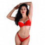 Reggiseno intimo donna sexy push up rosso con pizzo trasparente senza ferretto