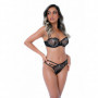 Reggiseno donna a balconcino sexy senza ferretto hot nero trasparente con pizzo