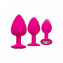 Kit anal plug butt in silicone con pietra dilatatore indossabile dildo mini maxi