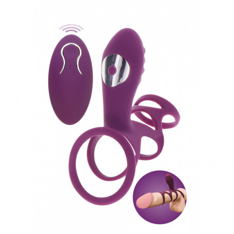 Anello fallico in silicone con stimola clitoride vibrante cock ring ritardante