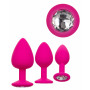 Kit anal plug butt in silicone con pietra dilatatore indossabile dildo mini maxi