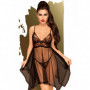 Baby doll con perizoma tanga G stiring nero trasparente con pizzo sexy lingerie