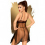 Baby doll con perizoma tanga G stiring nero trasparente con pizzo sexy lingerie