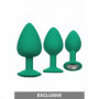 Kit anal plug butt in silicone con pietra mini maxi dilatatore dildo indossabile