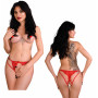 Mutanda donna in pizzo con fiocco sexy slip perizoma intimo aperto ragazza hot