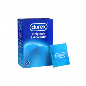 Preservativi DUREX profilattici lubrificati al silicone Extra Safe 1x20