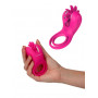 Anello fallico doppio cock penis ring in silicone lingua stimolatore clitoride