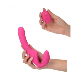 Vibratore indossabile doppio dildo vibrante anale vaginale fallo plug strap on