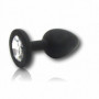 Plug anale in silicone dilatatore indossabile con pietra mini dildo piccolo nero