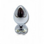 Plug anale medio con pietra a cuore dilatatore indossabile mini dildo in metallo
