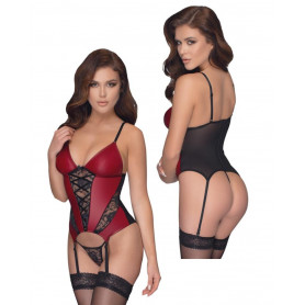 Guepiere con reggicalze lingerie erotica donna intimo con reggicalze e perizoma