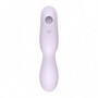 Vibratore vaginale doppio in silicone reale succhia clitoride Curvy Trinity 2
