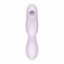 Vibratore vaginale doppio in silicone reale succhia clitoride Curvy Trinity 2