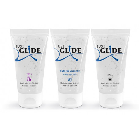 kit tris Lubrificante sessuale waterbased medical lubricant just glide 3 x 50ml