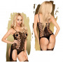 Bodystocking con reggicalze hot intimo nero a rete catsuit lingerie donna sexy