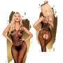 Catsuit in pizzo nero fishnet sexy bodystocking a rete lingerie erotica donna