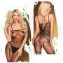 Tutina erotica aperta dietro bodystocking a rete lingerie hot donna sexy catsuit