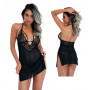 Babydoll sexy donna vestitino erotico nero trasparente con perizoma negligee hot