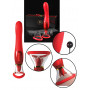 Vibratore punto G in silicone pompa con lingua stimolatore vaginale e clitoride