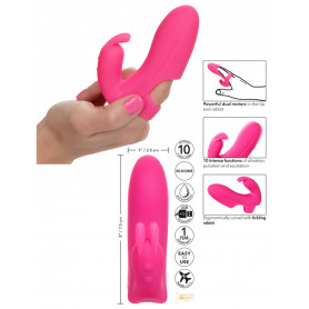 Vibratore da dito rabbit mini dildo liscio vibrante in silicone vagina clitoride