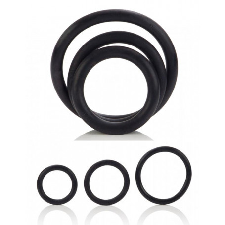 Anello fallico kit ritardante stimolante erezione per pene uomo cock ring black