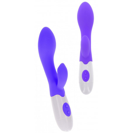 Vibratore rabbit in silicone doppio dildo vaginale clitoride vibrante per donna