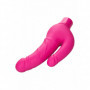 Vibratore doppio vaginale e anale in silicone reale dildo vibrante ricaricabile