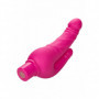 Vibratore doppio vaginale e anale in silicone reale dildo vibrante ricaricabile