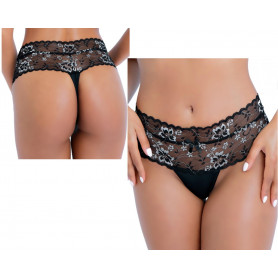 Perizoma nero a vita alta sexy mutanda donna con pizzo slip intimo tanga ragazza