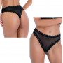 perizoma a vita alta con pizzo fiocco sexy tanga intimo nero trasparente donna