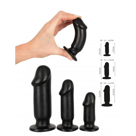 Fallo anale indossabile set dildo realistico mini maxi dilatatore plug butt nero