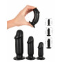 Fallo anale indossabile set dildo realistico mini maxi dilatatore plug butt nero