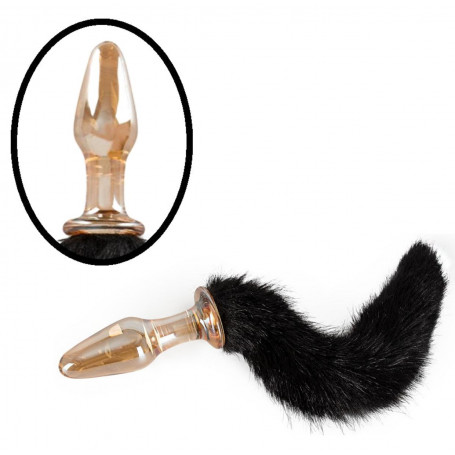 Plug butt anale in vetro con coda dilatatore indossabile mini dildo liscio glass