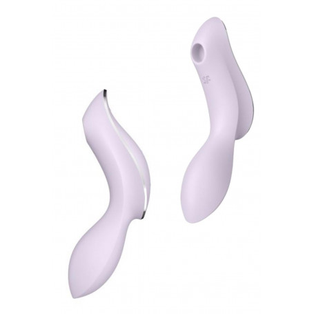 Vibratore vaginale doppio in silicone reale succhia clitoride Curvy Trinity 2