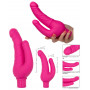 Vibratore doppio vaginale e anale in silicone reale dildo vibrante ricaricabile