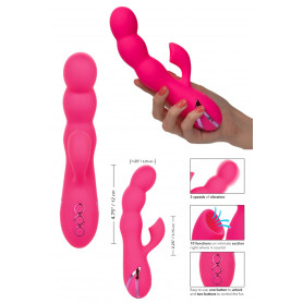 Vibratore vaginale succhia clitoride dildo a sfere fallo vibrante in silicone