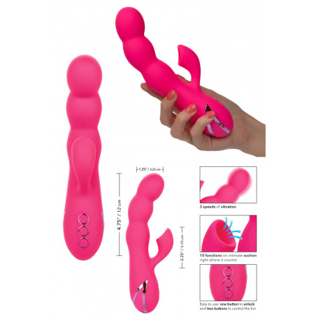 Vibratore vaginale succhia clitoride dildo a sfere fallo vibrante in silicone