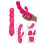 Vibratore vaginale succhia clitoride dildo a sfere fallo vibrante in silicone