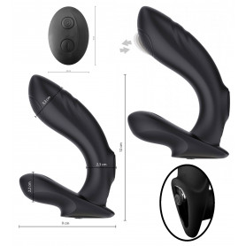 Vibratore anale in silicone massaggiatore stimolatore vibrante per prostata nero