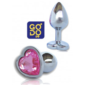 Plug anale in metallo mini dilatatore con pietra a cuore sexy dildo indossabile