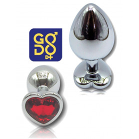 Plug anale con pietra a cuore dildo indossabile sexy dilatatore medio in metallo