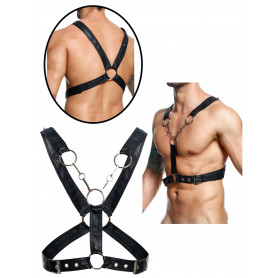 Imbragatura fetish con anello sexy pettorina per giochi sadomaso harness bondage