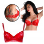 reggiseno donna senza ferretto lingerie erotica con pizzo rosso trasparente sexy