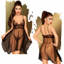 Baby doll con perizoma tanga G stiring nero trasparente con pizzo sexy lingerie