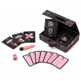 Gioco erotico per coppia kit con mini vibratore lubrificante stimolante carte