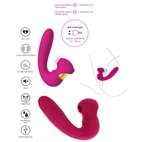 Vibratore in silicone realistico doppio stimolatore vaginale succhia clitoride
